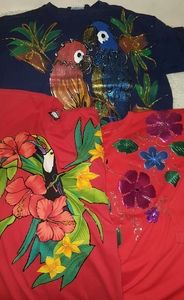 Bundle of 3 Glitter Glue Retro Tshirts